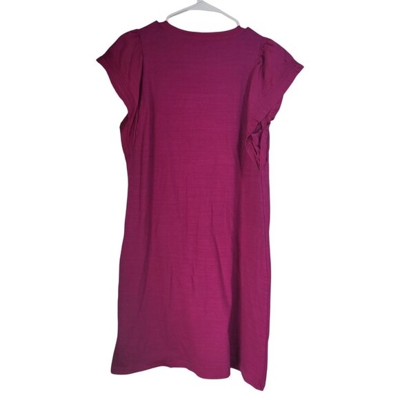 Ann Taylor LOFT Women's Medium Fuschia Flutter Sleeve Mini Dress - Picture 3 of 11